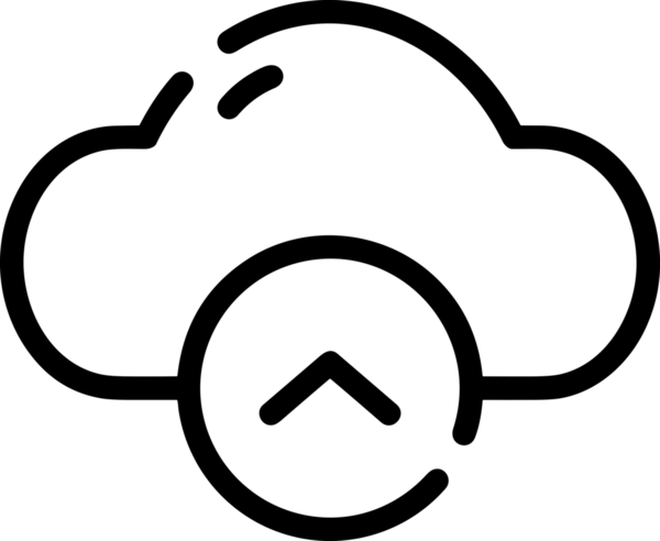 Siyah ve Beyaz Logo Simgesi PNG Biçimini Yükle. Web Sitesi Düğmesi, Mobil Uygulama Arayüzü, Dosya Aktarımı, Belge Paylaşımı, Bulut Depolama ve Veri Yedekleme için Minimalist Düz Tasarımlı Tek Renkli Ok Gönderme İşareti Grafiksel Elemanı