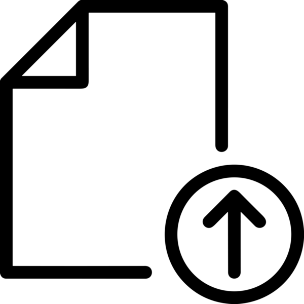 Siyah ve Beyaz Logo Simgesi PNG Biçimini Yükle. Web Sitesi Düğmesi, Mobil Uygulama Arayüzü, Dosya Aktarımı, Belge Paylaşımı, Bulut Depolama ve Veri Yedekleme için Minimalist Düz Tasarımlı Tek Renkli Ok Gönderme İşareti Grafiksel Elemanı