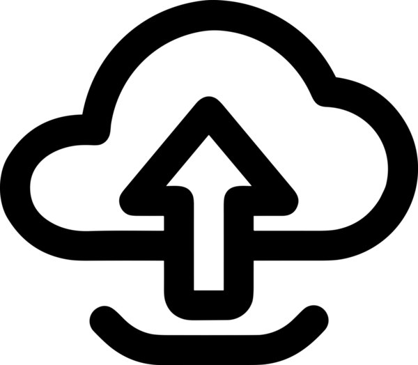 Siyah ve Beyaz Logo Simgesi PNG Biçimini Yükle. Web Sitesi Düğmesi, Mobil Uygulama Arayüzü, Dosya Aktarımı, Belge Paylaşımı, Bulut Depolama ve Veri Yedekleme için Minimalist Düz Tasarımlı Tek Renkli Ok Gönderme İşareti Grafiksel Elemanı