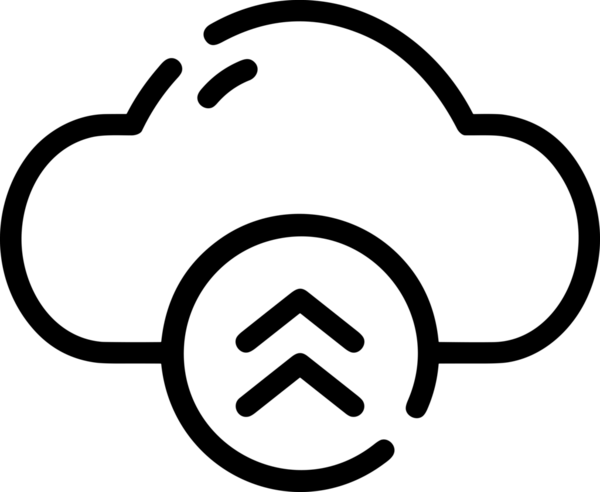 Siyah ve Beyaz Logo Simgesi PNG Biçimini Yükle. Web Sitesi Düğmesi, Mobil Uygulama Arayüzü, Dosya Aktarımı, Belge Paylaşımı, Bulut Depolama ve Veri Yedekleme için Minimalist Düz Tasarımlı Tek Renkli Ok Gönderme İşareti Grafiksel Elemanı