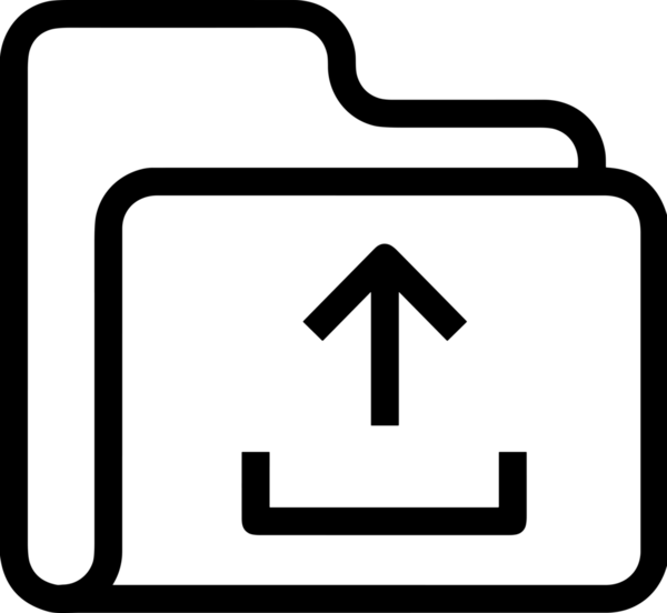 Siyah ve Beyaz Logo Simgesi PNG Biçimini Yükle. Web Sitesi Düğmesi, Mobil Uygulama Arayüzü, Dosya Aktarımı, Belge Paylaşımı, Bulut Depolama ve Veri Yedekleme için Minimalist Düz Tasarımlı Tek Renkli Ok Gönderme İşareti Grafiksel Elemanı