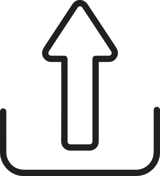 Siyah ve Beyaz Logo Simgesi PNG Biçimini Yükle. Web Sitesi Düğmesi, Mobil Uygulama Arayüzü, Dosya Aktarımı, Belge Paylaşımı, Bulut Depolama ve Veri Yedekleme için Minimalist Düz Tasarımlı Tek Renkli Ok Gönderme İşareti Grafiksel Elemanı