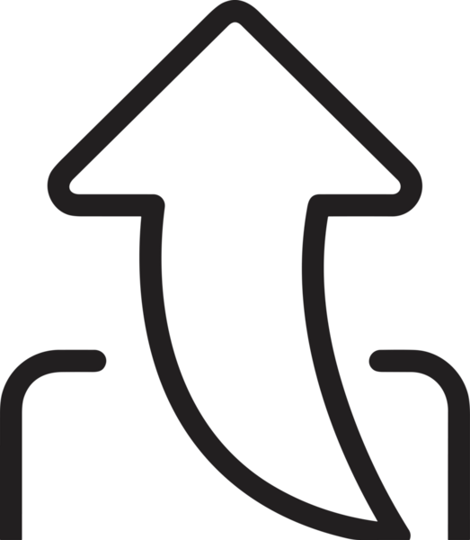 Siyah ve Beyaz Logo Simgesi PNG Biçimini Yükle. Web Sitesi Düğmesi, Mobil Uygulama Arayüzü, Dosya Aktarımı, Belge Paylaşımı, Bulut Depolama ve Veri Yedekleme için Minimalist Düz Tasarımlı Tek Renkli Ok Gönderme İşareti Grafiksel Elemanı