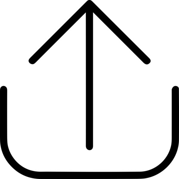 Siyah ve Beyaz Logo Simgesi PNG Biçimini Yükle. Web Sitesi Düğmesi, Mobil Uygulama Arayüzü, Dosya Aktarımı, Belge Paylaşımı, Bulut Depolama ve Veri Depolama için Minimalist Düz Tasarımlı Tek Renk Oku İşaretli Grafik Elemanı 