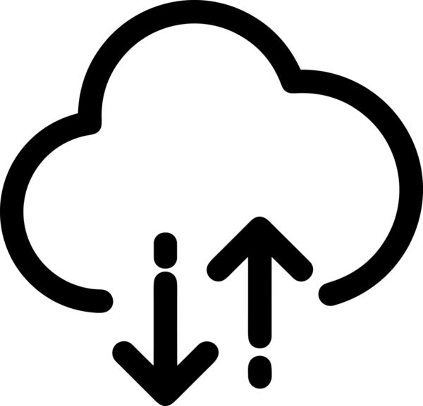 Siyah ve Beyaz Logo Simgesi PNG Biçimini Yükle. Web Sitesi Düğmesi, Mobil Uygulama Arayüzü, Dosya Aktarımı, Belge Paylaşımı, Bulut Depolama ve Veri Depolama için Minimalist Düz Tasarımlı Tek Renk Oku İşaretli Grafik Elemanı 