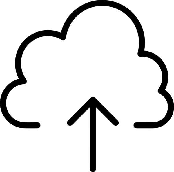 Siyah ve Beyaz Logo Simgesi PNG Biçimini Yükle. Web Sitesi Düğmesi, Mobil Uygulama Arayüzü, Dosya Aktarımı, Belge Paylaşımı, Bulut Depolama ve Veri Depolama için Minimalist Düz Tasarımlı Tek Renk Oku İşaretli Grafik Elemanı 