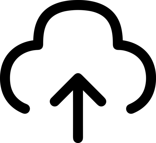 Siyah ve Beyaz Logo Simgesi PNG Biçimini Yükle. Web Sitesi Düğmesi, Mobil Uygulama Arayüzü, Dosya Aktarımı, Belge Paylaşımı, Bulut Depolama ve Veri Depolama için Minimalist Düz Tasarımlı Tek Renk Oku İşaretli Grafik Elemanı 