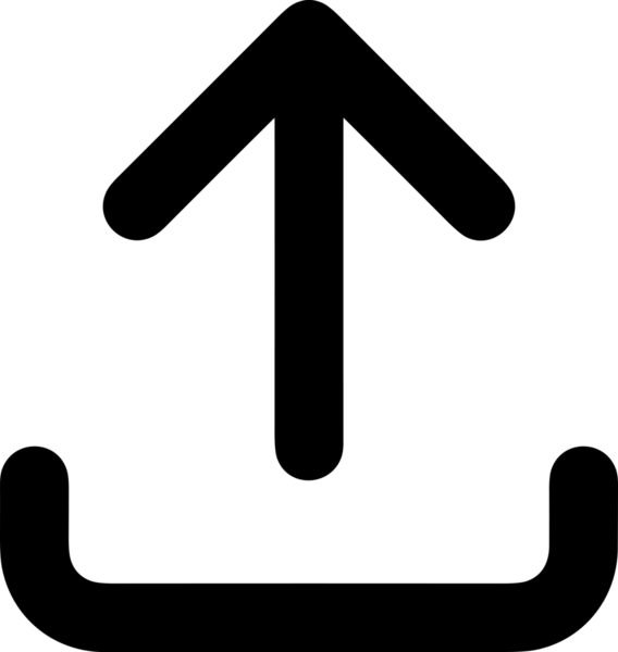 Siyah ve Beyaz Logo Simgesi PNG Biçimini Yükle. Web Sitesi Düğmesi, Mobil Uygulama Arayüzü, Dosya Aktarımı, Belge Paylaşımı, Bulut Depolama ve Veri Depolama için Minimalist Düz Tasarımlı Tek Renk Oku İşaretli Grafik Elemanı 