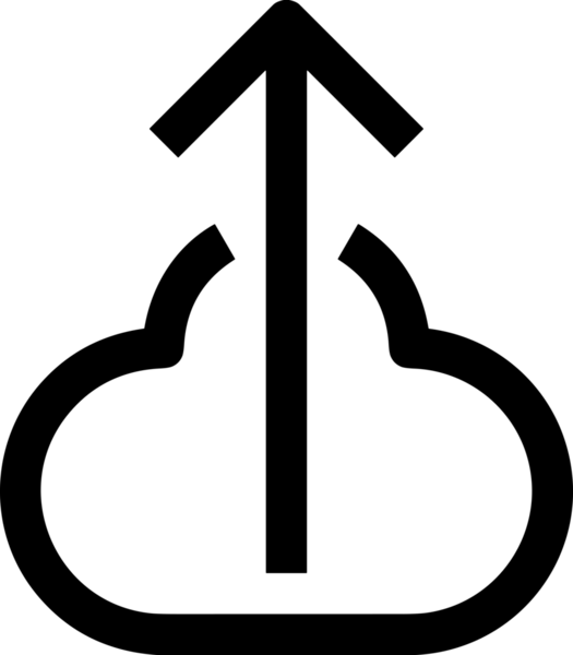 Siyah ve Beyaz Logo Simgesi PNG Biçimini Yükle. Web Sitesi Düğmesi, Mobil Uygulama Arayüzü, Dosya Aktarımı, Belge Paylaşımı, Bulut Depolama ve Veri Yedekleme için Minimalist Düz Tasarımlı Tek Renkli Ok Gönderme İşareti Grafiksel Elemanı