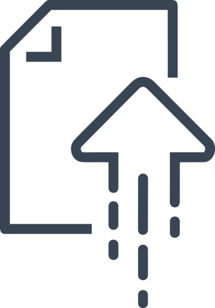 Siyah ve Beyaz Logo Simgesi PNG Biçimini Yükle. Web Sitesi Düğmesi, Mobil Uygulama Arayüzü, Dosya Aktarımı, Belge Paylaşımı, Bulut Depolama ve Veri Yedekleme için Minimalist Düz Tasarımlı Tek Renkli Ok Gönderme İşareti Grafiksel Elemanı