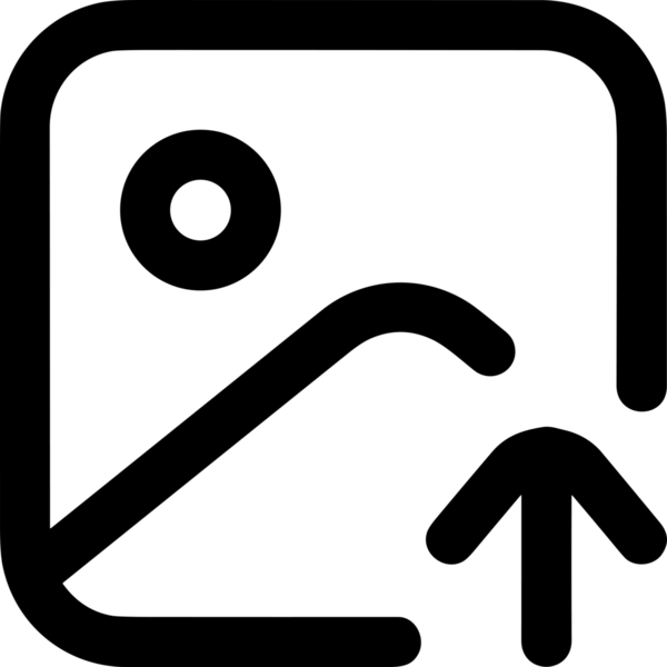 Siyah ve Beyaz Logo Simgesi PNG Biçimini Yükle. Web Sitesi Düğmesi, Mobil Uygulama Arayüzü, Dosya Aktarımı, Belge Paylaşımı, Bulut Depolama ve Veri Yedekleme için Minimalist Düz Tasarımlı Tek Renkli Ok Gönderme İşareti Grafiksel Elemanı