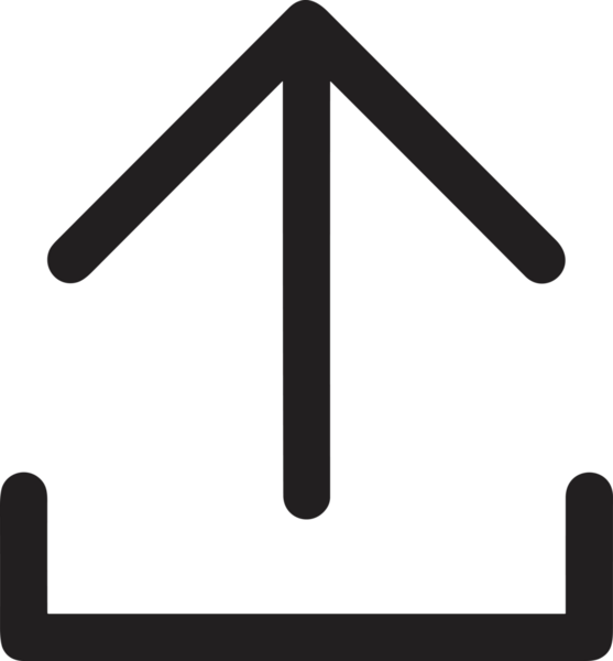 Siyah ve Beyaz Logo Simgesi PNG Biçimini Yükle. Web Sitesi Düğmesi, Mobil Uygulama Arayüzü, Dosya Aktarımı, Belge Paylaşımı, Bulut Depolama ve Veri Yedekleme için Minimalist Düz Tasarımlı Tek Renkli Ok Gönderme İşareti Grafiksel Elemanı