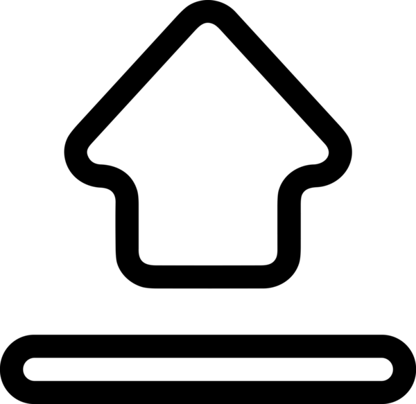 Siyah ve Beyaz Logo Simgesi PNG Biçimini Yükle. Web Sitesi Düğmesi, Mobil Uygulama Arayüzü, Dosya Aktarımı, Belge Paylaşımı, Bulut Depolama ve Veri Yedekleme için Minimalist Düz Tasarımlı Tek Renkli Ok Gönderme İşareti Grafiksel Elemanı