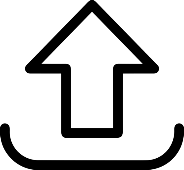 Siyah ve Beyaz Logo Simgesi PNG Biçimini Yükle. Web Sitesi Düğmesi, Mobil Uygulama Arayüzü, Dosya Aktarımı, Belge Paylaşımı, Bulut Depolama ve Veri Yedekleme için Minimalist Düz Tasarımlı Tek Renkli Ok Gönderme İşareti Grafiksel Elemanı