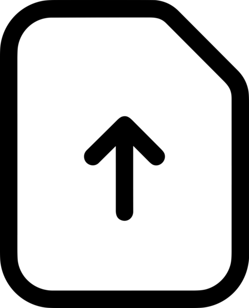 Siyah ve Beyaz Logo Simgesi PNG Biçimini Yükle. Web Sitesi Düğmesi, Mobil Uygulama Arayüzü, Dosya Aktarımı, Belge Paylaşımı, Bulut Depolama ve Veri Yedekleme için Minimalist Düz Tasarımlı Tek Renkli Ok Gönderme İşareti Grafiksel Elemanı