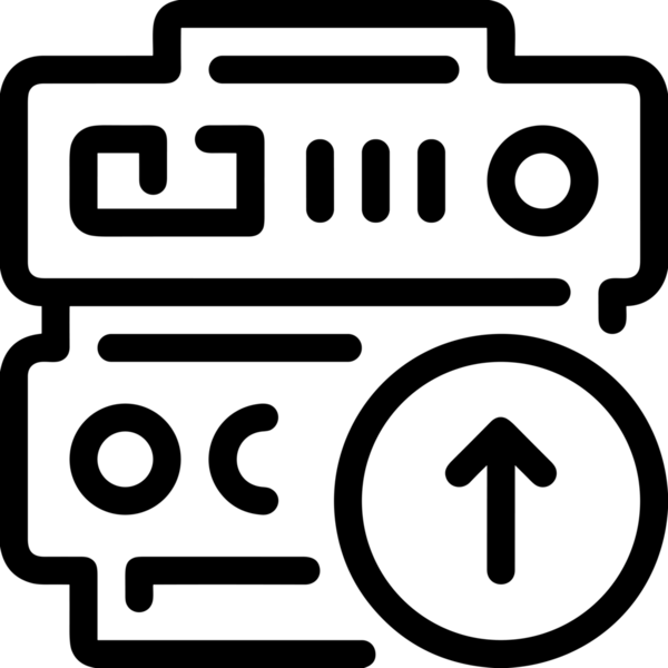 Siyah ve Beyaz Logo Simgesi PNG Biçimini Yükle. Web Sitesi Düğmesi, Mobil Uygulama Arayüzü, Dosya Aktarımı, Belge Paylaşımı, Bulut Depolama ve Veri Yedekleme için Minimalist Düz Tasarımlı Tek Renkli Ok Gönderme İşareti Grafiksel Elemanı