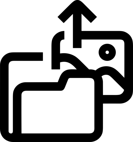 Siyah ve Beyaz Logo Simgesi PNG Biçimini Yükle. Web Sitesi Düğmesi, Mobil Uygulama Arayüzü, Dosya Aktarımı, Belge Paylaşımı, Bulut Depolama ve Veri Yedekleme için Minimalist Düz Tasarımlı Tek Renkli Ok Gönderme İşareti Grafiksel Elemanı
