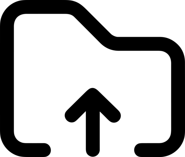 Siyah ve Beyaz Logo Simgesi PNG Biçimini Yükle. Web Sitesi Düğmesi, Mobil Uygulama Arayüzü, Dosya Aktarımı, Belge Paylaşımı, Bulut Depolama ve Veri Yedekleme için Minimalist Düz Tasarımlı Tek Renkli Ok Gönderme İşareti Grafiksel Elemanı