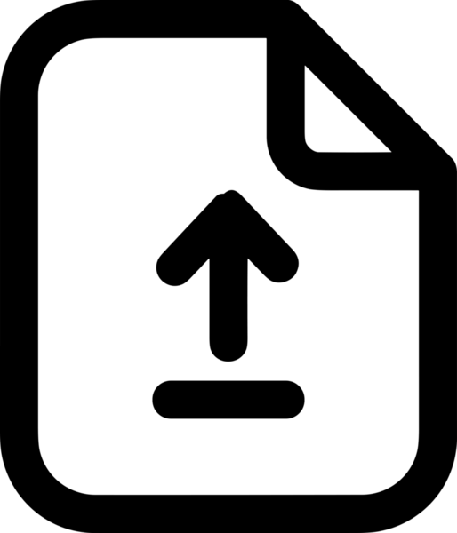 Siyah ve Beyaz Logo Simgesi PNG Biçimini Yükle. Web Sitesi Düğmesi, Mobil Uygulama Arayüzü, Dosya Aktarımı, Belge Paylaşımı, Bulut Depolama ve Veri Yedekleme için Minimalist Düz Tasarımlı Tek Renkli Ok Gönderme İşareti Grafiksel Elemanı