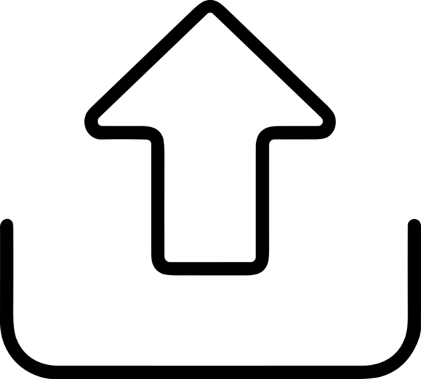 Siyah ve Beyaz Logo Simgesi PNG Biçimini Yükle. Web Sitesi Düğmesi, Mobil Uygulama Arayüzü, Dosya Aktarımı, Belge Paylaşımı, Bulut Depolama ve Veri Yedekleme için Minimalist Düz Tasarımlı Tek Renkli Ok Gönderme İşareti Grafiksel Elemanı