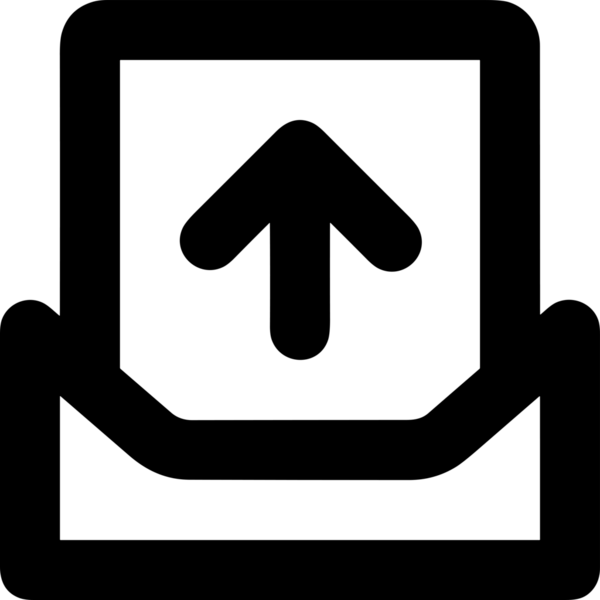 Siyah ve Beyaz Logo Simgesi PNG Biçimini Yükle. Web Sitesi Düğmesi, Mobil Uygulama Arayüzü, Dosya Aktarımı, Belge Paylaşımı, Bulut Depolama ve Veri Yedekleme için Minimalist Düz Tasarımlı Tek Renkli Ok Gönderme İşareti Grafiksel Elemanı