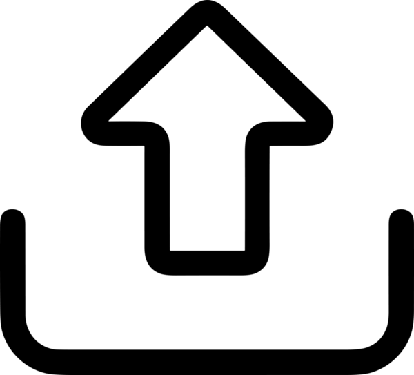 Siyah ve Beyaz Logo Simgesi PNG Biçimini Yükle. Web Sitesi Düğmesi, Mobil Uygulama Arayüzü, Dosya Aktarımı, Belge Paylaşımı, Bulut Depolama ve Veri Yedekleme için Minimalist Düz Tasarımlı Tek Renkli Ok Gönderme İşareti Grafiksel Elemanı