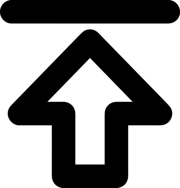 Siyah ve Beyaz Logo Simgesi PNG Biçimini Yükle. Web Sitesi Düğmesi, Mobil Uygulama Arayüzü, Dosya Aktarımı, Belge Paylaşımı, Bulut Depolama ve Veri Yedekleme için Minimalist Düz Tasarımlı Tek Renkli Ok Gönderme İşareti Grafiksel Elemanı