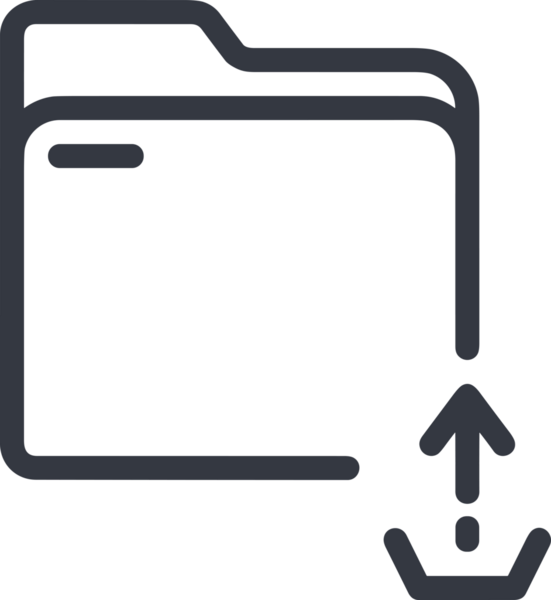 Siyah ve Beyaz Logo Simgesi PNG Biçimini Yükle. Web Sitesi Düğmesi, Mobil Uygulama Arayüzü, Dosya Aktarımı, Belge Paylaşımı, Bulut Depolama ve Veri Yedekleme için Minimalist Düz Tasarımlı Tek Renkli Ok Gönderme İşareti Grafiksel Elemanı