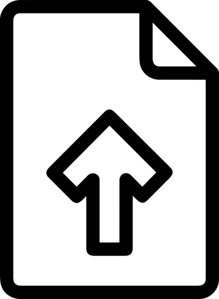 Siyah ve Beyaz Logo Simgesi PNG Biçimini Yükle. Web Sitesi Düğmesi, Mobil Uygulama Arayüzü, Dosya Aktarımı, Belge Paylaşımı, Bulut Depolama ve Veri Yedekleme için Minimalist Düz Tasarımlı Tek Renkli Ok Gönderme İşareti Grafiksel Elemanı