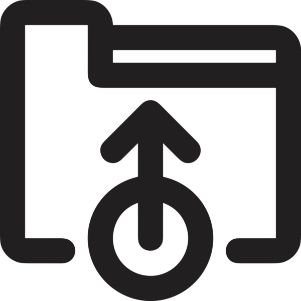 Siyah ve Beyaz Logo Simgesi PNG Biçimini Yükle. Web Sitesi Düğmesi, Mobil Uygulama Arayüzü, Dosya Aktarımı, Belge Paylaşımı, Bulut Depolama ve Veri Yedekleme için Minimalist Düz Tasarımlı Tek Renkli Ok Gönderme İşareti Grafiksel Elemanı