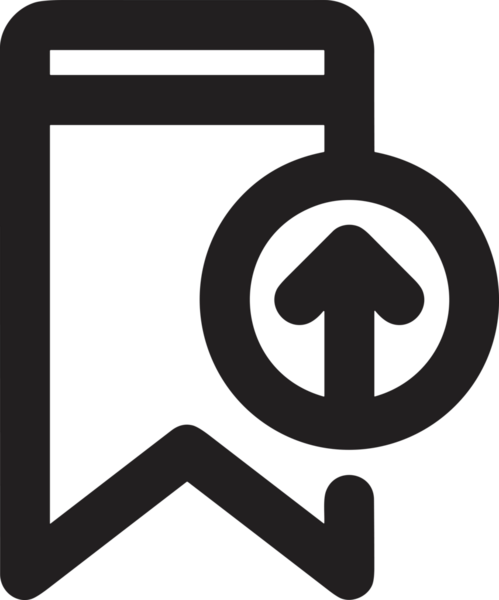 Siyah ve Beyaz Logo Simgesi PNG Biçimini Yükle. Web Sitesi Düğmesi, Mobil Uygulama Arayüzü, Dosya Aktarımı, Belge Paylaşımı, Bulut Depolama ve Veri Yedekleme için Minimalist Düz Tasarımlı Tek Renkli Ok Gönderme İşareti Grafiksel Elemanı