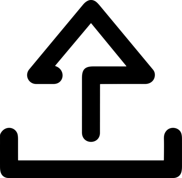 Siyah ve Beyaz Logo Simgesi PNG Biçimini Yükle. Web Sitesi Düğmesi, Mobil Uygulama Arayüzü, Dosya Aktarımı, Belge Paylaşımı, Bulut Depolama ve Veri Yedekleme için Minimalist Düz Tasarımlı Tek Renkli Ok Gönderme İşareti Grafiksel Elemanı