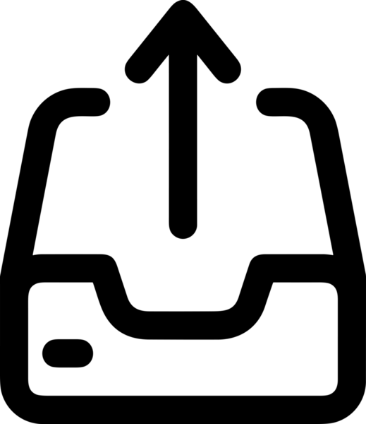 Siyah ve Beyaz Logo Simgesi PNG Biçimini Yükle. Web Sitesi Düğmesi, Mobil Uygulama Arayüzü, Dosya Aktarımı, Belge Paylaşımı, Bulut Depolama ve Veri Yedekleme için Minimalist Düz Tasarımlı Tek Renkli Ok Gönderme İşareti Grafiksel Elemanı