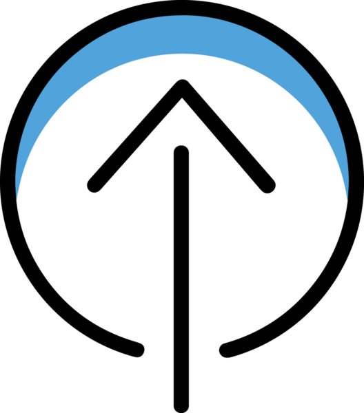 Siyah ve Beyaz Logo Simgesi PNG Biçimini Yükle. Web Sitesi Düğmesi, Mobil Uygulama Arayüzü, Dosya Aktarımı, Belge Paylaşımı, Bulut Depolama ve Veri Yedekleme için Minimalist Düz Tasarımlı Tek Renkli Ok Gönderme İşareti Grafiksel Elemanı