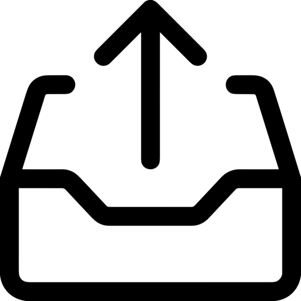 Siyah ve Beyaz Logo Simgesi PNG Biçimini Yükle. Web Sitesi Düğmesi, Mobil Uygulama Arayüzü, Dosya Aktarımı, Belge Paylaşımı, Bulut Depolama ve Veri Yedekleme için Minimalist Düz Tasarımlı Tek Renkli Ok Gönderme İşareti Grafiksel Elemanı