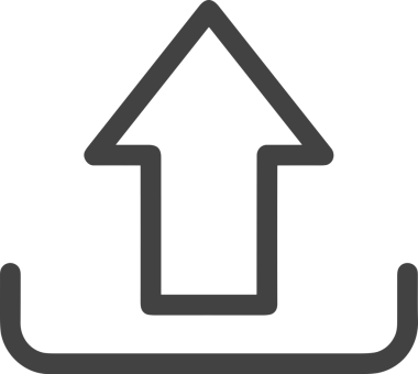 Siyah ve Beyaz Logo Simgesi PNG Biçimini Yükle. Web Sitesi Düğmesi, Mobil Uygulama Arayüzü, Dosya Aktarımı, Belge Paylaşımı, Bulut Depolama ve Veri Yedekleme için Minimalist Düz Tasarımlı Tek Renkli Ok Gönderme İşareti Grafiksel Elemanı