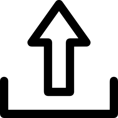 Siyah ve Beyaz Logo Simgesi PNG Biçimini Yükle. Web Sitesi Düğmesi, Mobil Uygulama Arayüzü, Dosya Aktarımı, Belge Paylaşımı, Bulut Depolama ve Veri Yedekleme için Minimalist Düz Tasarımlı Tek Renkli Ok Gönderme İşareti Grafiksel Elemanı