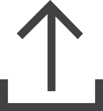 Siyah ve Beyaz Logo Simgesi PNG Biçimini Yükle. Web Sitesi Düğmesi, Mobil Uygulama Arayüzü, Dosya Aktarımı, Belge Paylaşımı, Bulut Depolama ve Veri Yedekleme için Minimalist Düz Tasarımlı Tek Renkli Ok Gönderme İşareti Grafiksel Elemanı