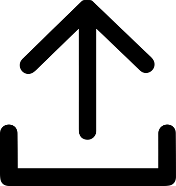Siyah ve Beyaz Logo Simgesi PNG Biçimini Yükle. Web Sitesi Düğmesi, Mobil Uygulama Arayüzü, Dosya Aktarımı, Belge Paylaşımı, Bulut Depolama ve Veri Yedekleme için Minimalist Düz Tasarımlı Tek Renkli Ok Gönderme İşareti Grafiksel Elemanı