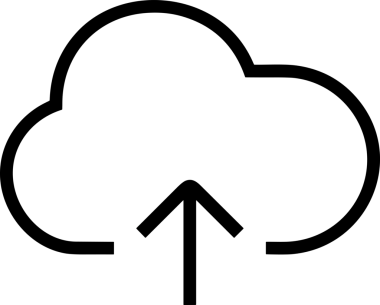 Siyah ve Beyaz Logo Simgesi PNG Biçimini Yükle. Web Sitesi Düğmesi, Mobil Uygulama Arayüzü, Dosya Aktarımı, Belge Paylaşımı, Bulut Depolama ve Veri Yedekleme için Minimalist Düz Tasarımlı Tek Renkli Ok Gönderme İşareti Grafiksel Elemanı