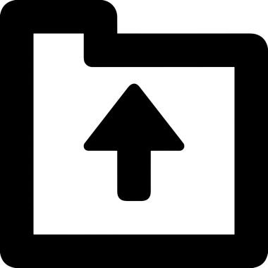 Siyah ve Beyaz Logo Simgesi PNG Biçimini Yükle. Web Sitesi Düğmesi, Mobil Uygulama Arayüzü, Dosya Aktarımı, Belge Paylaşımı, Bulut Depolama ve Veri Yedekleme için Minimalist Düz Tasarımlı Tek Renkli Ok Gönderme İşareti Grafiksel Elemanı