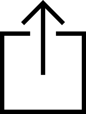 Siyah ve Beyaz Logo Simgesi PNG Biçimini Yükle. Web Sitesi Düğmesi, Mobil Uygulama Arayüzü, Dosya Aktarımı, Belge Paylaşımı, Bulut Depolama ve Veri Yedekleme için Minimalist Düz Tasarımlı Tek Renkli Ok Gönderme İşareti Grafiksel Elemanı