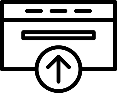 Siyah ve Beyaz Logo Simgesi PNG Biçimini Yükle. Web Sitesi Düğmesi, Mobil Uygulama Arayüzü, Dosya Aktarımı, Belge Paylaşımı, Bulut Depolama ve Veri Yedekleme için Minimalist Düz Tasarımlı Tek Renkli Ok Gönderme İşareti Grafiksel Elemanı