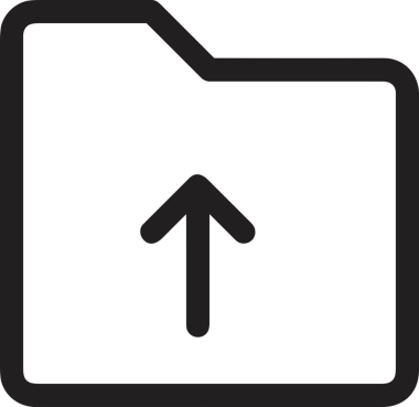 Siyah ve Beyaz Logo Simgesi PNG Biçimini Yükle. Web Sitesi Düğmesi, Mobil Uygulama Arayüzü, Dosya Aktarımı, Belge Paylaşımı, Bulut Depolama ve Veri Yedekleme için Minimalist Düz Tasarımlı Tek Renkli Ok Gönderme İşareti Grafiksel Elemanı