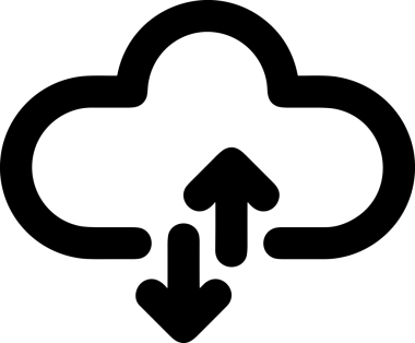 Siyah ve Beyaz Logo Simgesi PNG Biçimini Yükle. Web Sitesi Düğmesi, Mobil Uygulama Arayüzü, Dosya Aktarımı, Belge Paylaşımı, Bulut Depolama ve Veri Yedekleme için Minimalist Düz Tasarımlı Tek Renkli Ok Gönderme İşareti Grafiksel Elemanı