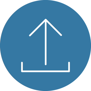 Siyah ve Beyaz Logo Simgesi PNG Biçimini Yükle. Web Sitesi Düğmesi, Mobil Uygulama Arayüzü, Dosya Aktarımı, Belge Paylaşımı, Bulut Depolama ve Veri Yedekleme için Minimalist Düz Tasarımlı Tek Renkli Ok Gönderme İşareti Grafiksel Elemanı