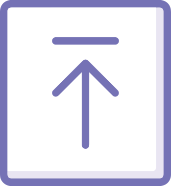 Siyah ve Beyaz Logo Simgesi PNG Biçimini Yükle. Web Sitesi Düğmesi, Mobil Uygulama Arayüzü, Dosya Aktarımı, Belge Paylaşımı, Bulut Depolama ve Veri Yedekleme için Minimalist Düz Tasarımlı Tek Renkli Ok Gönderme İşareti Grafiksel Elemanı