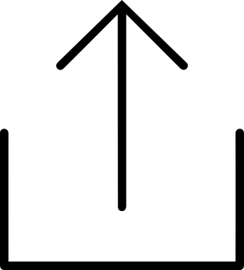 Siyah ve Beyaz Logo Simgesi PNG Biçimini Yükle. Web Sitesi Düğmesi, Mobil Uygulama Arayüzü, Dosya Aktarımı, Belge Paylaşımı, Bulut Depolama ve Veri Yedekleme için Minimalist Düz Tasarımlı Tek Renkli Ok Gönderme İşareti Grafiksel Elemanı