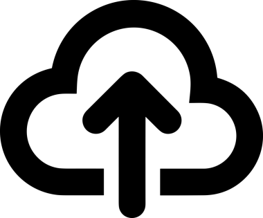 Siyah ve Beyaz Logo Simgesi PNG Biçimini Yükle. Web Sitesi Düğmesi, Mobil Uygulama Arayüzü, Dosya Aktarımı, Belge Paylaşımı, Bulut Depolama ve Veri Yedekleme için Minimalist Düz Tasarımlı Tek Renkli Ok Gönderme İşareti Grafiksel Elemanı