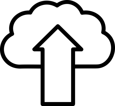 Siyah ve Beyaz Logo Simgesi PNG Biçimini Yükle. Web Sitesi Düğmesi, Mobil Uygulama Arayüzü, Dosya Aktarımı, Belge Paylaşımı, Bulut Depolama ve Veri Yedekleme için Minimalist Düz Tasarımlı Tek Renkli Ok Gönderme İşareti Grafiksel Elemanı